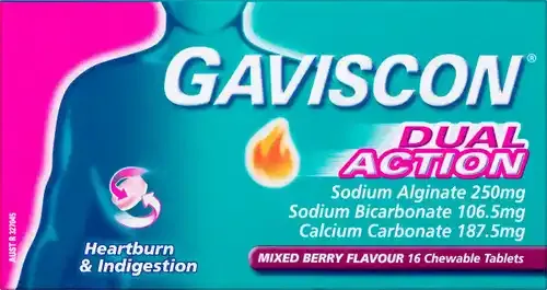 Gaviscon Dual Action Mixed Berry Tablets
